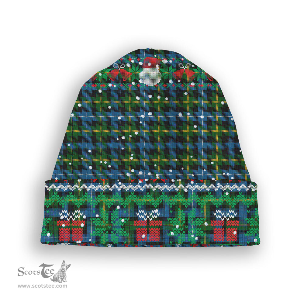 ScotsTee Shop Scottish Dyce Tartan Plaid Christmas Deer Snowman Snowflake Bell Knit Beanie
