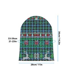 ScotsTee Shop Scottish Galbraith Ancient Tartan Plaid Christmas Deer Snowman Snowflake Bell Knit Beanie
