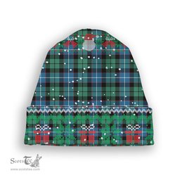 ScotsTee Shop Scottish Galbraith Ancient Tartan Plaid Christmas Deer Snowman Snowflake Bell Knit Beanie
