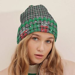 ScotsTee Shop Scottish MacDuff Dress 2 Tartan Plaid Christmas Deer Snowman Snowflake Bell Knit Beanie