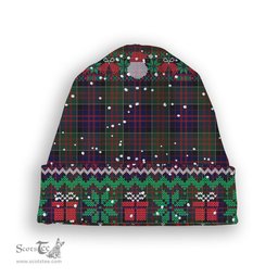 ScotsTee Shop Scottish McDonald of Clan Ranald Tartan Plaid Christmas Deer Snowman Snowflake Bell Knit Beanie