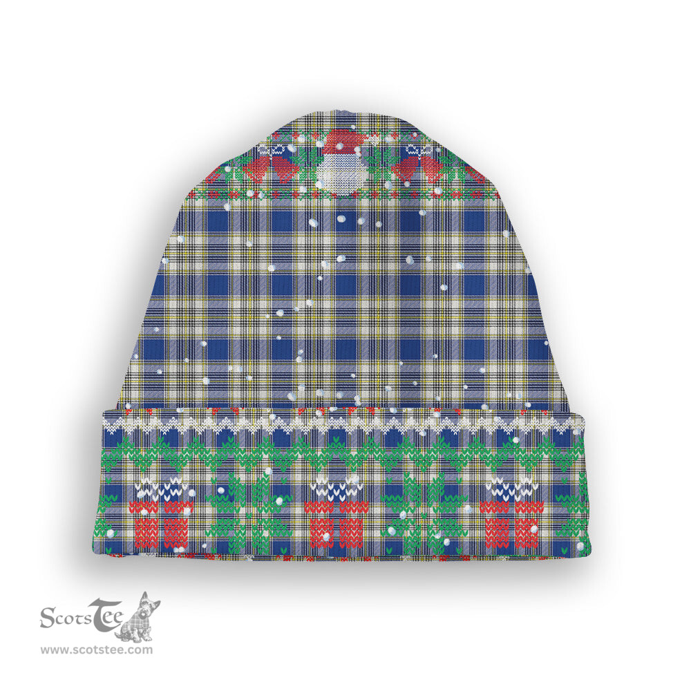 ScotsTee Shop Scottish Livingstone Dress Modern Tartan Plaid Christmas Deer Snowman Snowflake Bell Knit Beanie