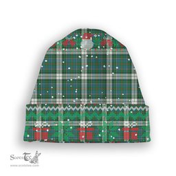 ScotsTee Shop Scottish MacInnes Dress Ancient Tartan Plaid Christmas Deer Snowman Snowflake Bell Knit Beanie