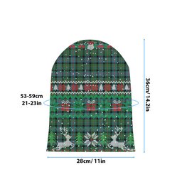 ScotsTee Shop Scottish MacCallum Ancient Tartan Plaid Christmas Deer Snowman Snowflake Bell Knit Beanie