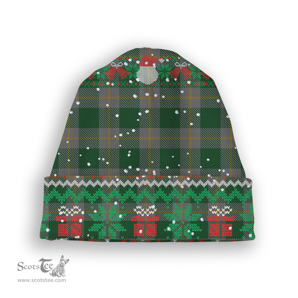 ScotsTee Shop Scottish Ledford Tartan Plaid Christmas Deer Snowman Snowflake Bell Knit Beanie