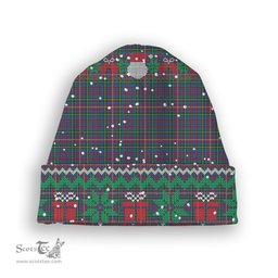 ScotsTee Shop Scottish Hyndman Tartan Plaid Christmas Deer Snowman Snowflake Bell Knit Beanie