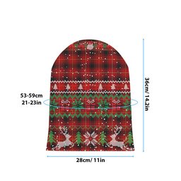 ScotsTee Shop Scottish MacIver Modern Tartan Plaid Christmas Deer Snowman Snowflake Bell Knit Beanie