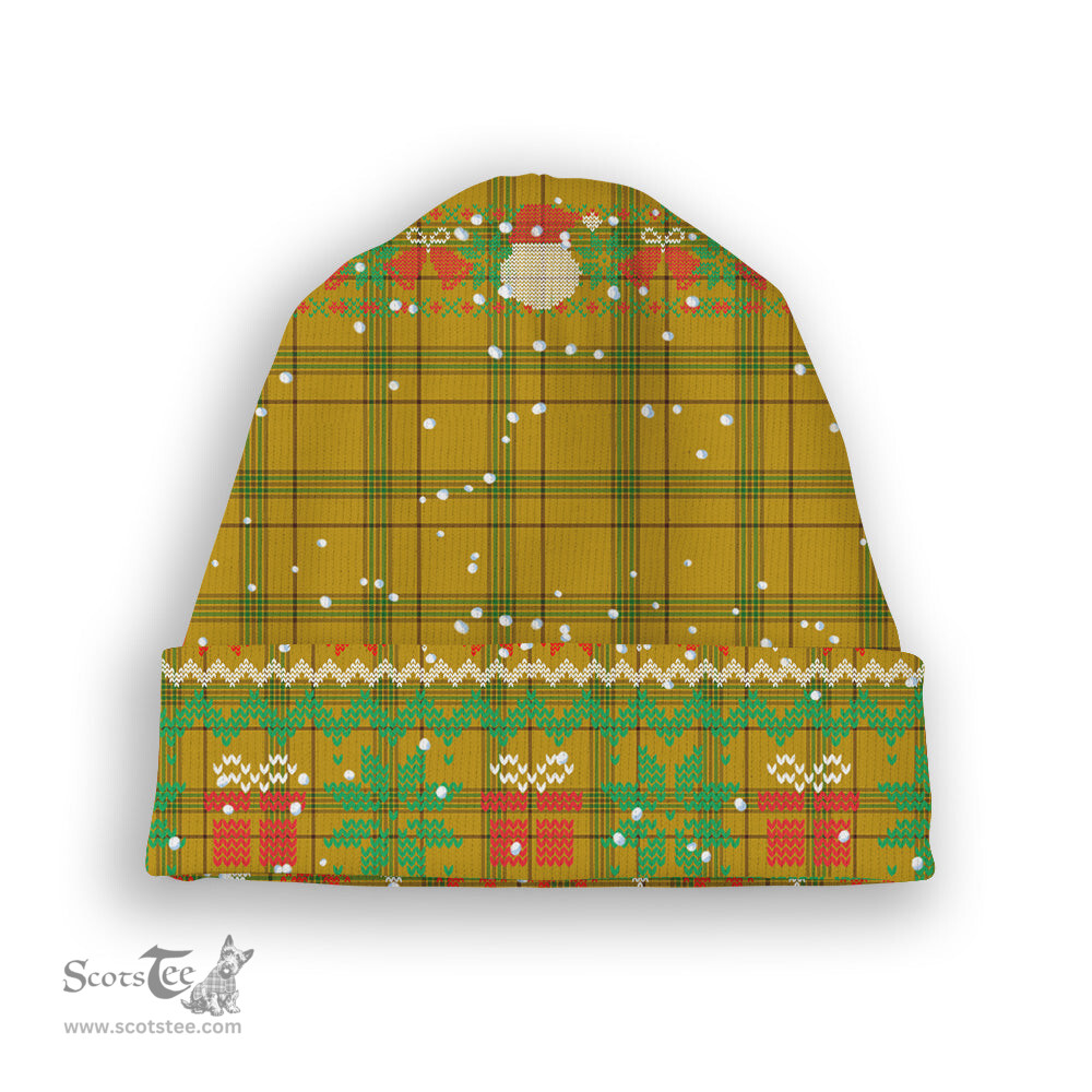 ScotsTee Shop Scottish Houston Tartan Plaid Christmas Deer Snowman Snowflake Bell Knit Beanie