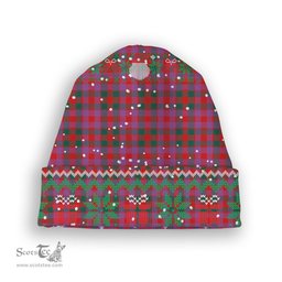 ScotsTee Shop Scottish MacGowan Portrait Modern Tartan Plaid Christmas Deer Snowman Snowflake Bell Knit Beanie