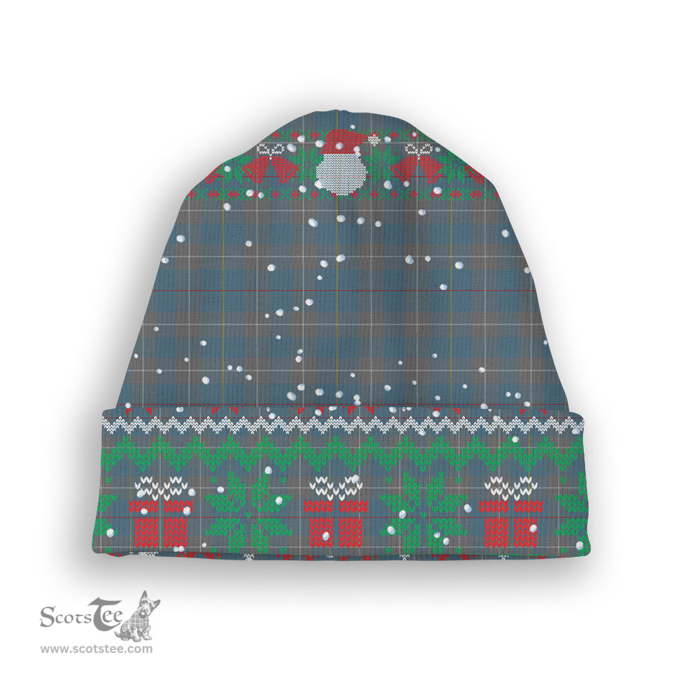 ScotsTee Shop Scottish McKerrell of Hillhouse Dress Tartan Plaid Christmas Deer Snowman Snowflake Bell Knit Beanie