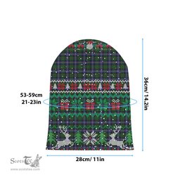 ScotsTee Shop Scottish MacRae Hunting Wilsons_ Tartan Plaid Christmas Deer Snowman Snowflake Bell Knit Beanie