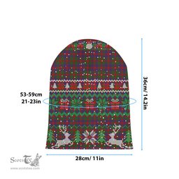 ScotsTee Shop Scottish MacGowan Tartan Plaid Christmas Deer Snowman Snowflake Bell Knit Beanie