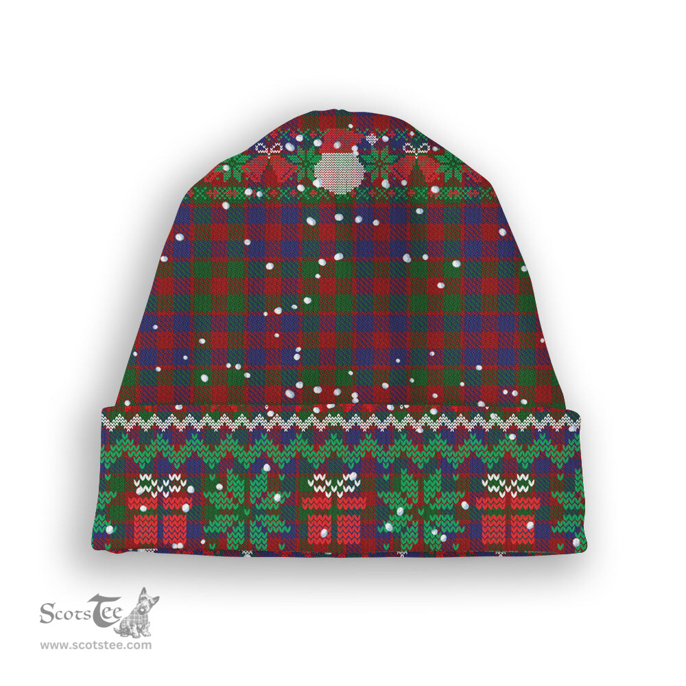 ScotsTee Shop Scottish MacGowan Tartan Plaid Christmas Deer Snowman Snowflake Bell Knit Beanie