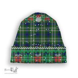 ScotsTee Shop Scottish Learmonth Tartan Plaid Christmas Deer Snowman Snowflake Bell Knit Beanie