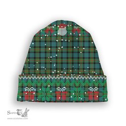 ScotsTee Shop Scottish Gunn Ancient Clan Tartan Plaid Christmas Deer Snowman Snowflake Bell Knit Beanie
