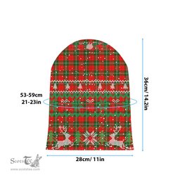 ScotsTee Shop Scottish Lennox Modern Tartan Plaid Christmas Deer Snowman Snowflake Bell Knit Beanie