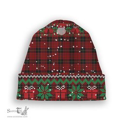 ScotsTee Shop Scottish MacQueen Tartan Plaid Christmas Deer Snowman Snowflake Bell Knit Beanie
