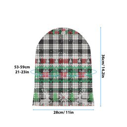 ScotsTee Shop Scottish McFarlane Black White Tartan Plaid Christmas Deer Snowman Snowflake Bell Knit Beanie