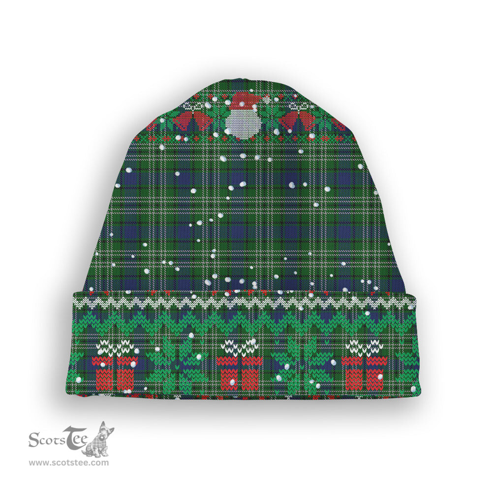 ScotsTee Shop Scottish Graden Tartan Plaid Christmas Deer Snowman Snowflake Bell Knit Beanie
