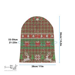 ScotsTee Shop Scottish McGillivray Hunting Ancient Tartan Plaid Christmas Deer Snowman Snowflake Bell Knit Beanie