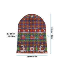 ScotsTee Shop Scottish Lermontov Tartan Plaid Christmas Deer Snowman Snowflake Bell Knit Beanie