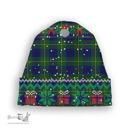 ScotsTee Shop Scottish Johnstone Modern Tartan Plaid Christmas Deer Snowman Snowflake Bell Knit Beanie