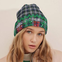 ScotsTee Shop Scottish Gordon Dress Original Tartan Plaid Christmas Deer Snowman Snowflake Bell Knit Beanie