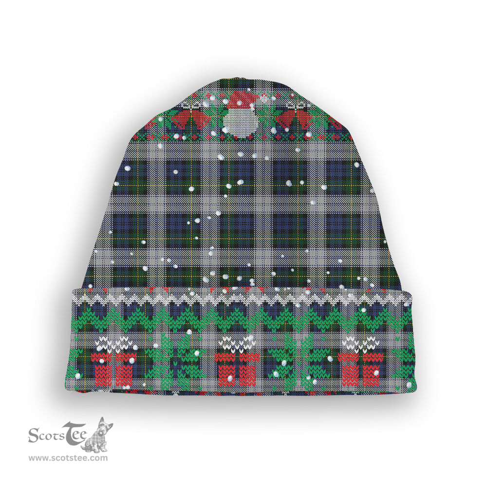 ScotsTee Shop Scottish Gordon Dress Original Tartan Plaid Christmas Deer Snowman Snowflake Bell Knit Beanie