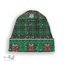 ScotsTee Shop Scottish MacAlpine Ancient Tartan Plaid Christmas Deer Snowman Snowflake Bell Knit Beanie