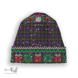 ScotsTee Shop Scottish MacLennan Tartan Plaid Christmas Deer Snowman Snowflake Bell Knit Beanie