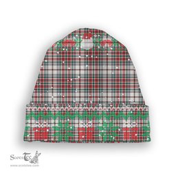 ScotsTee Shop Scottish MacBain Dress Modern Tartan Plaid Christmas Deer Snowman Snowflake Bell Knit Beanie