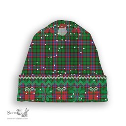 ScotsTee Shop Scottish McGeachie Tartan Plaid Christmas Deer Snowman Snowflake Bell Knit Beanie