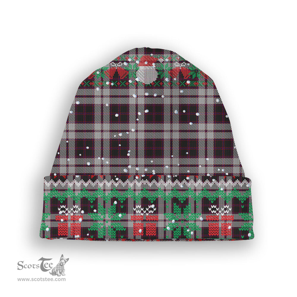 ScotsTee Shop Scottish MacPherson of Pitmain Tartan Plaid Christmas Deer Snowman Snowflake Bell Knit Beanie