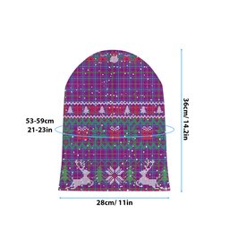 ScotsTee Shop Scottish Jackson Tartan Plaid Christmas Deer Snowman Snowflake Bell Knit Beanie