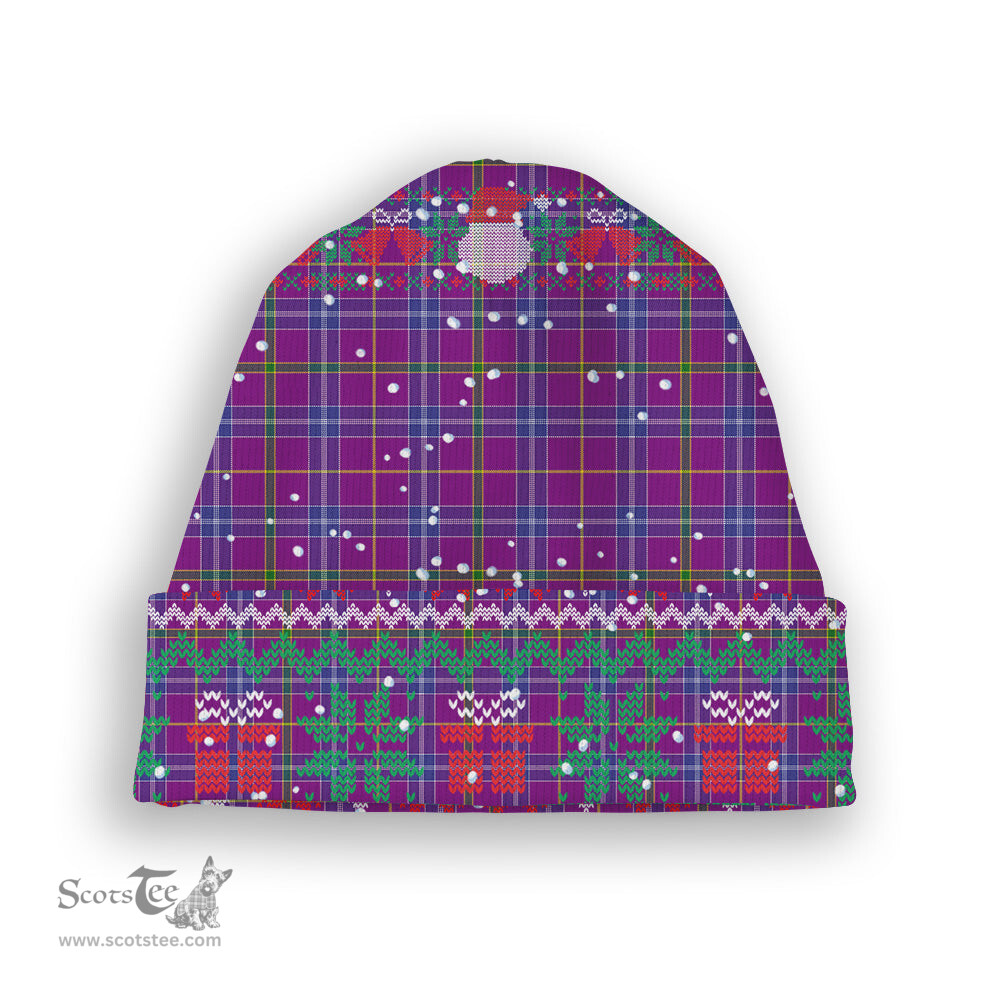 ScotsTee Shop Scottish Jackson Tartan Plaid Christmas Deer Snowman Snowflake Bell Knit Beanie