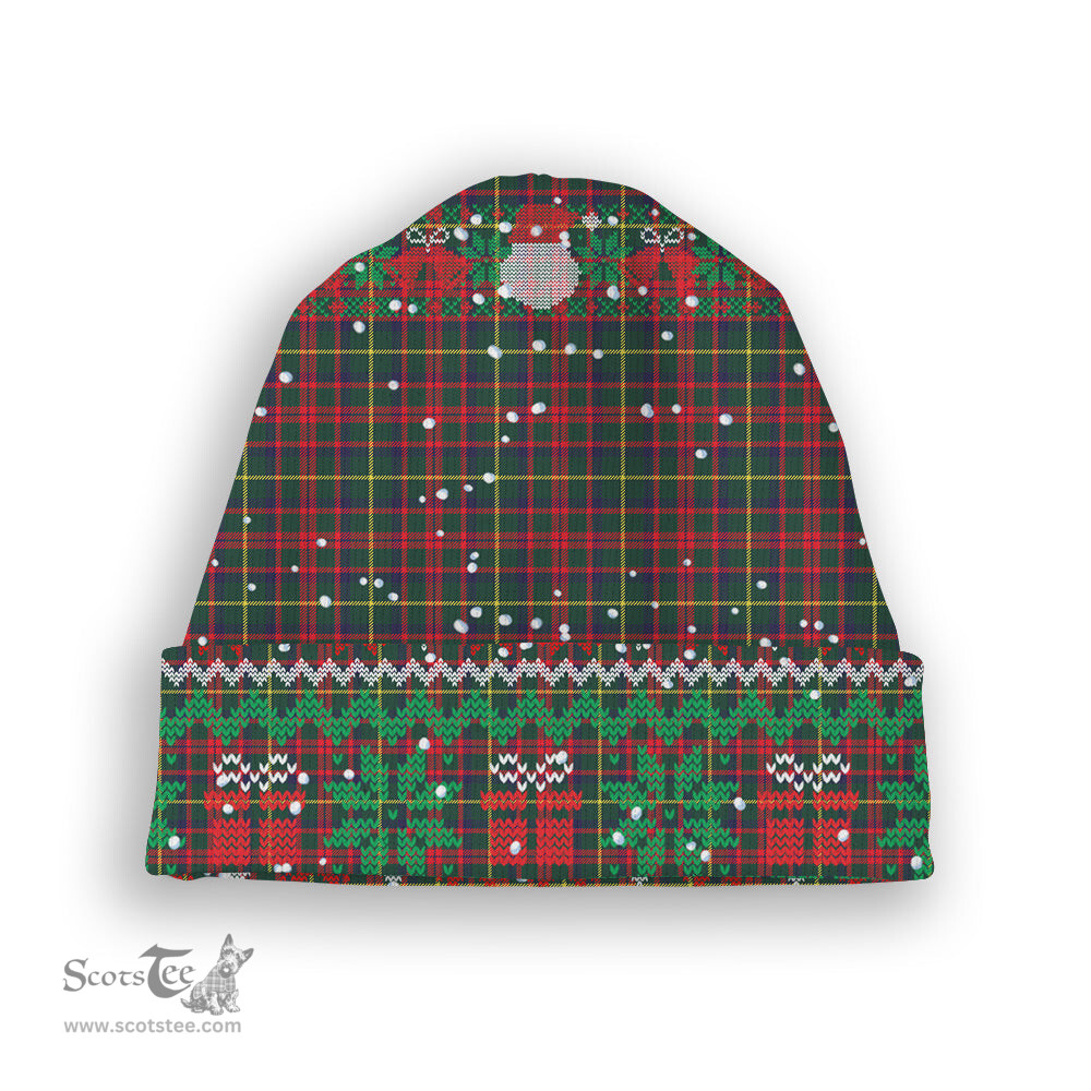 ScotsTee Shop Scottish MacKintosh Hunting Modern Tartan Plaid Christmas Deer Snowman Snowflake Bell Knit Beanie