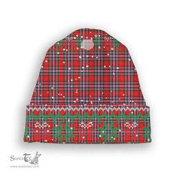 ScotsTee Shop Scottish McFarlane Modern Tartan Plaid Christmas Deer Snowman Snowflake Bell Knit Beanie