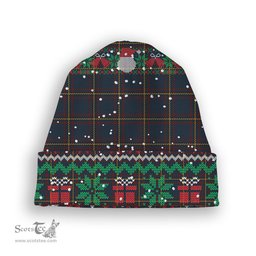 ScotsTee Shop Scottish McLaine of Lochbuie Hunting Tartan Plaid Christmas Deer Snowman Snowflake Bell Knit Beanie