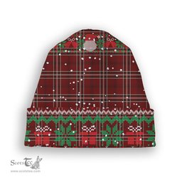 ScotsTee Shop Scottish Lougheed Tartan Plaid Christmas Deer Snowman Snowflake Bell Knit Beanie