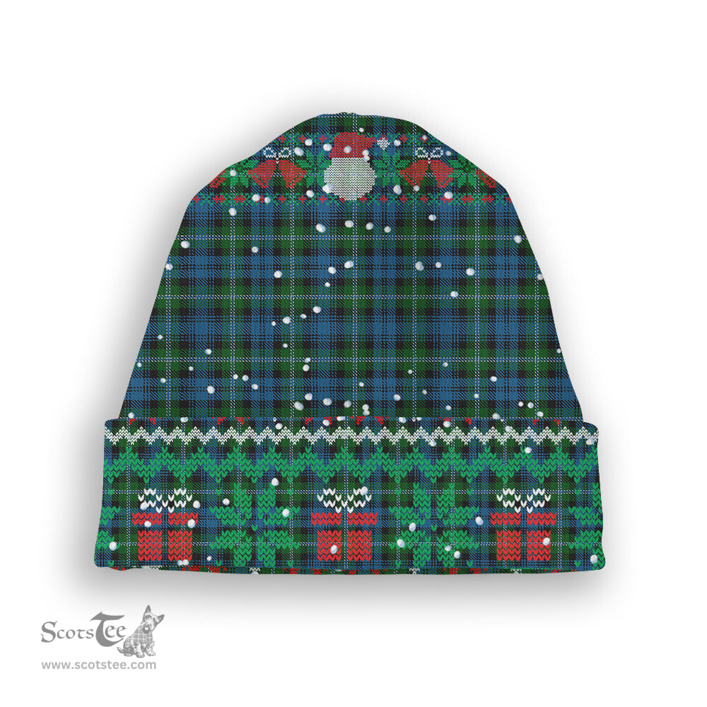 ScotsTee Shop Scottish Lyon Tartan Plaid Christmas Deer Snowman Snowflake Bell Knit Beanie