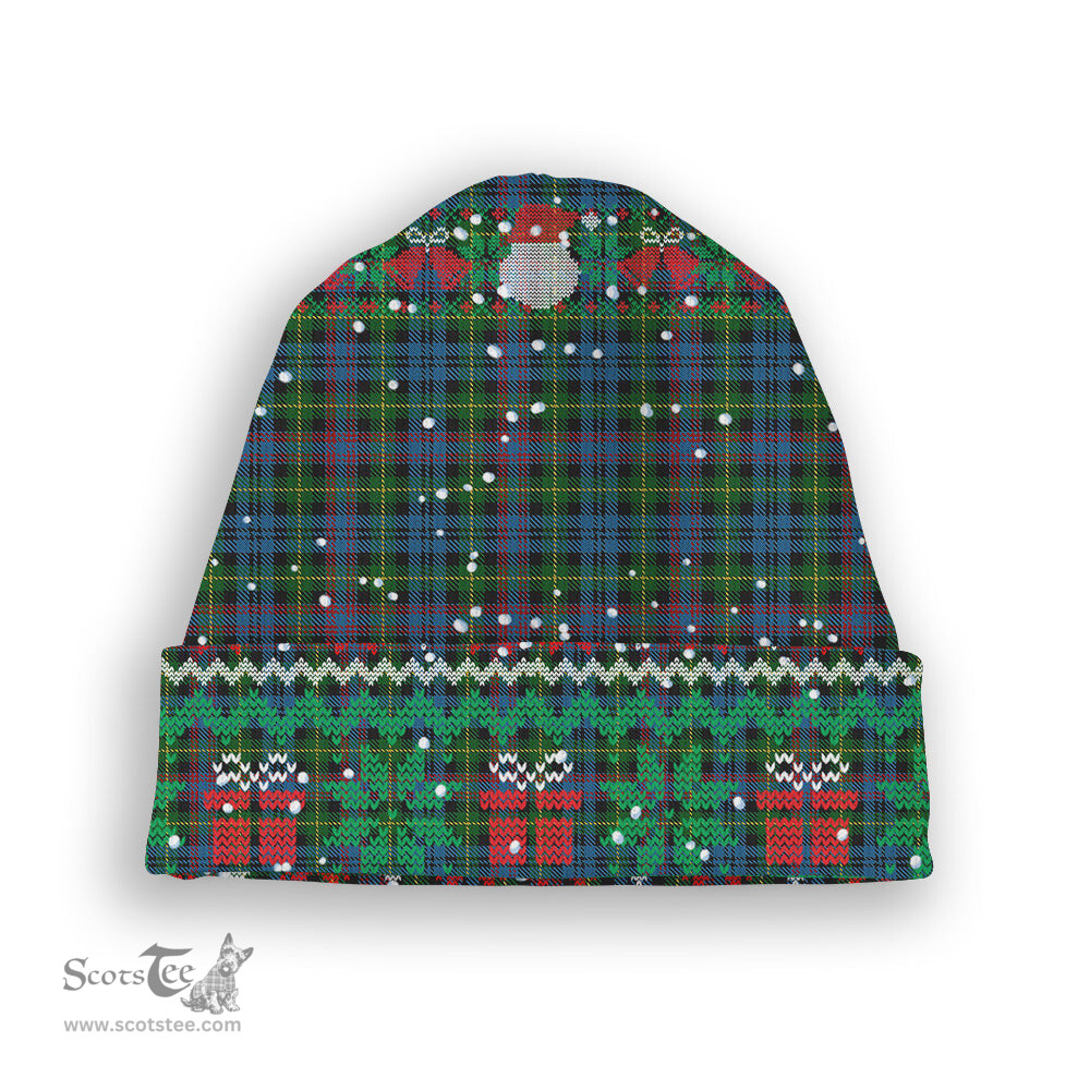 ScotsTee Shop Scottish Keith 1 Tartan Plaid Christmas Deer Snowman Snowflake Bell Knit Beanie