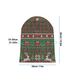 ScotsTee Shop Scottish Hutcheson Tartan Plaid Christmas Deer Snowman Snowflake Bell Knit Beanie