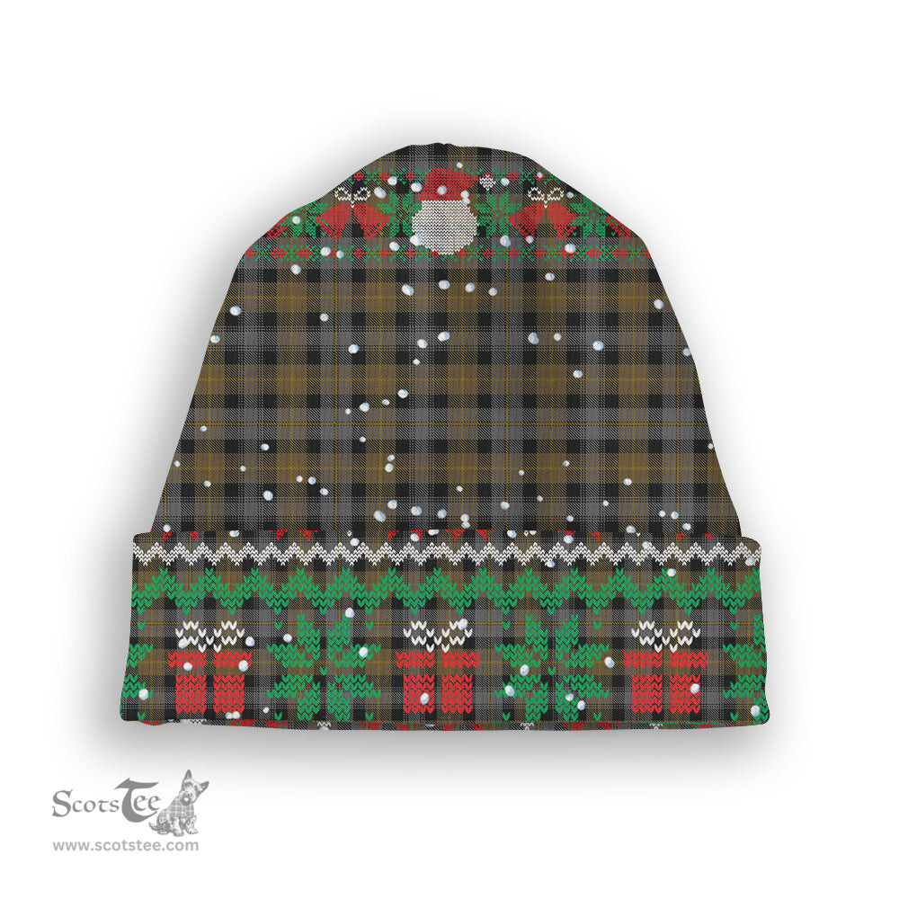 ScotsTee Shop Scottish Macissac Tartan Plaid Christmas Deer Snowman Snowflake Bell Knit Beanie