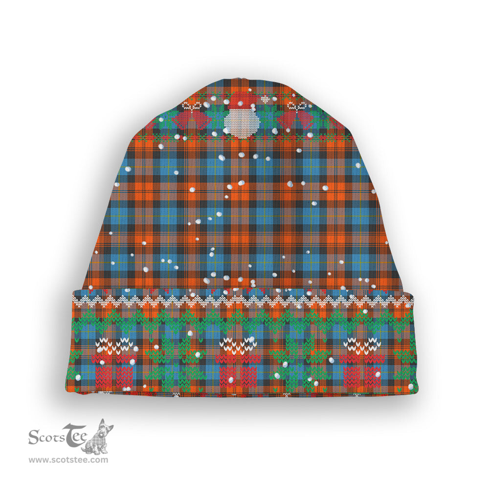 ScotsTee Shop Scottish MacLachlan Ancient Tartan Plaid Christmas Deer Snowman Snowflake Bell Knit Beanie