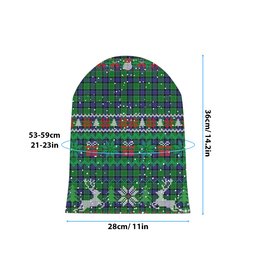 ScotsTee Shop Scottish Graham of Menteith Modern Tartan Plaid Christmas Deer Snowman Snowflake Bell Knit Beanie