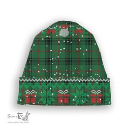 ScotsTee Shop Scottish MacArthur-Fox Ancient Tartan Plaid Christmas Deer Snowman Snowflake Bell Knit Beanie
