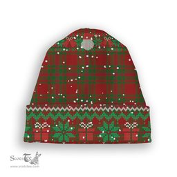 ScotsTee Shop Scottish McIntosh Red Tartan Plaid Christmas Deer Snowman Snowflake Bell Knit Beanie