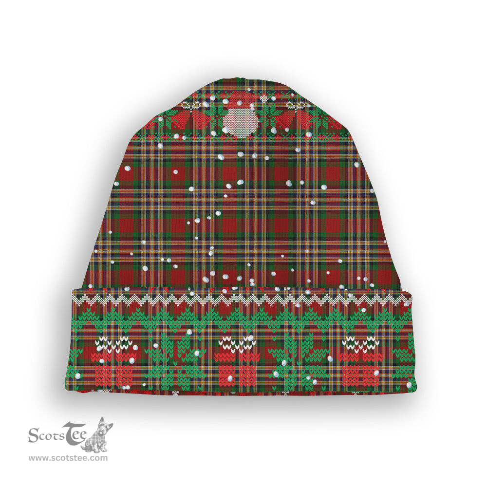 ScotsTee Shop Scottish McGill Tartan Plaid Christmas Deer Snowman Snowflake Bell Knit Beanie