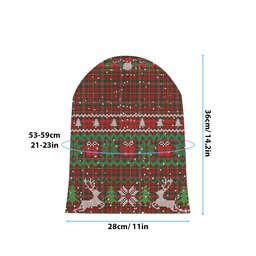 ScotsTee Shop Scottish MacKinnon 1845 Tartan Plaid Christmas Deer Snowman Snowflake Bell Knit Beanie