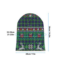 ScotsTee Shop Scottish McIntyre Hunting Modern Tartan Plaid Christmas Deer Snowman Snowflake Bell Knit Beanie